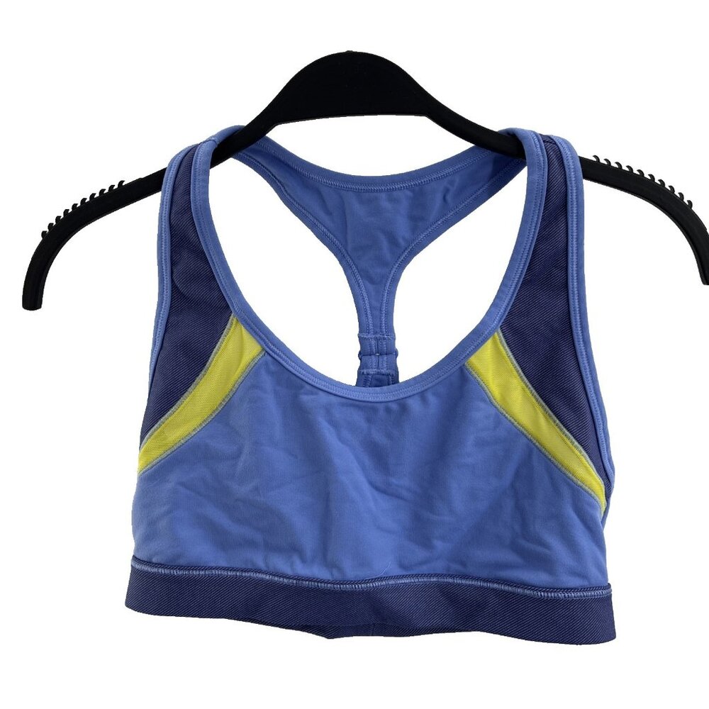 Aerie Womens Sports Bra Racerback Colorblock Medium Support Activewear Blue S